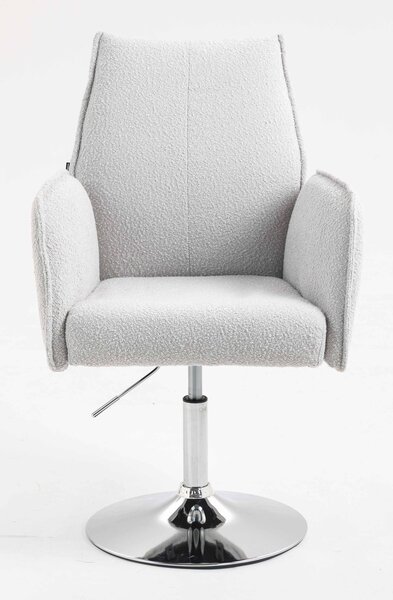 HR280N Szürke modern boucle szék krómozott lábbal