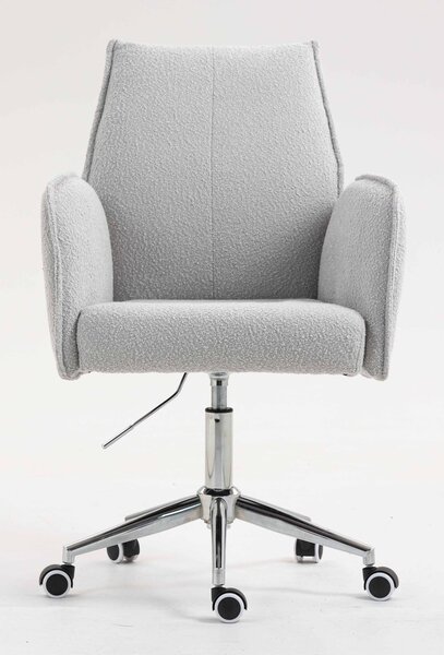 HR280K Szürke modern boucle szék krómozott lábbal