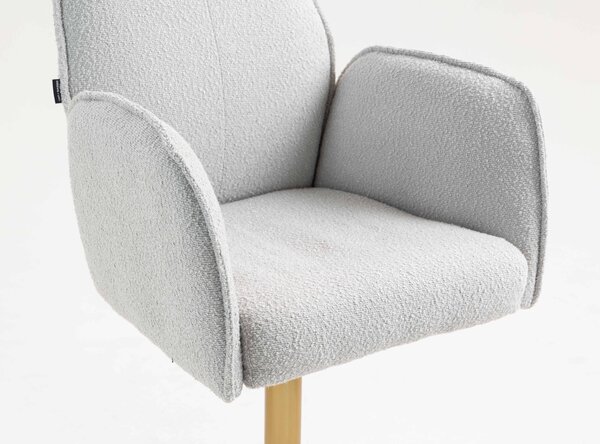 HR280W Szürke modern boucle szék arany lábbal