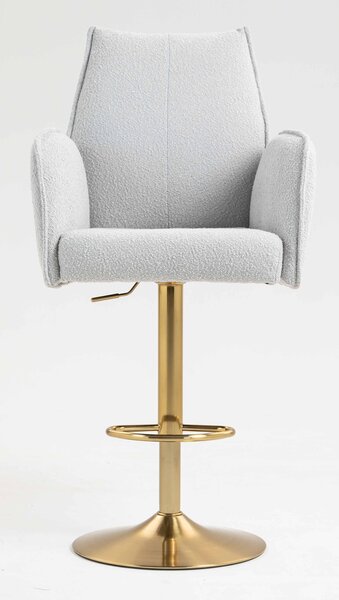 HR280W Szürke modern boucle szék arany lábbal