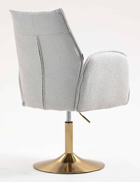 HR280N Szürke modern boucle szék arany lábbal