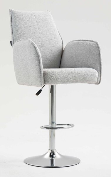 HR280W Szürke modern boucle szék krómozott lábbal