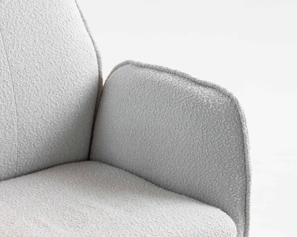 HR280W Szürke modern boucle szék fekete lábbal
