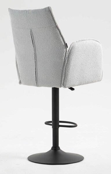 HR280W Szürke modern boucle szék fekete lábbal