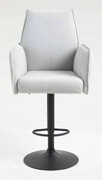 HR280W Szürke modern boucle szék fekete lábbal