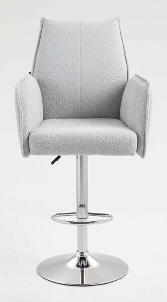 HR280W Szürke modern boucle szék krómozott lábbal