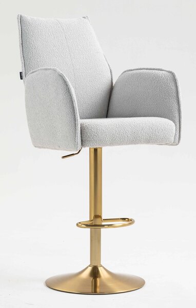 HR280W Szürke modern boucle szék arany lábbal