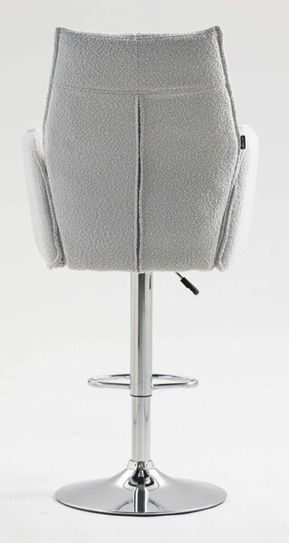 HR280W Szürke modern boucle szék krómozott lábbal