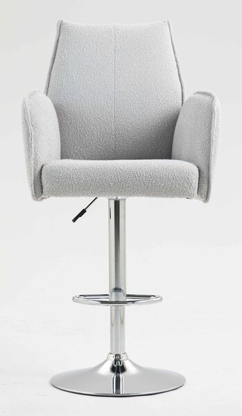 HR280W Szürke modern boucle szék krómozott lábbal