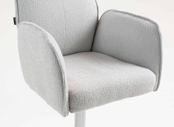 HR280W Szürke modern boucle szék krómozott lábbal