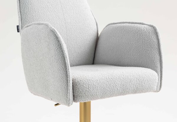 HR280W Szürke modern boucle szék arany lábbal
