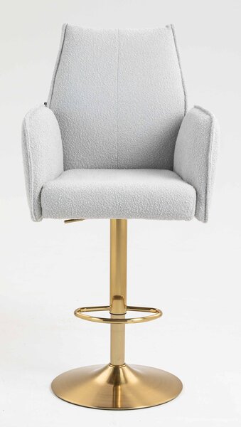 HR280W Szürke modern boucle szék arany lábbal