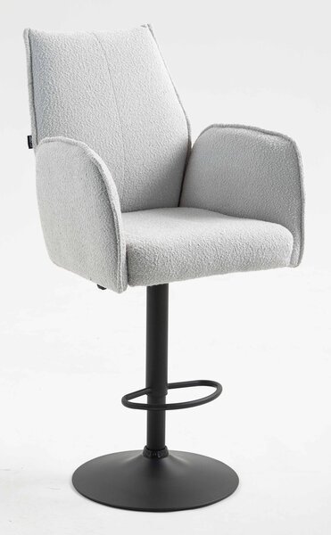 HR280W Szürke modern boucle szék fekete lábbal
