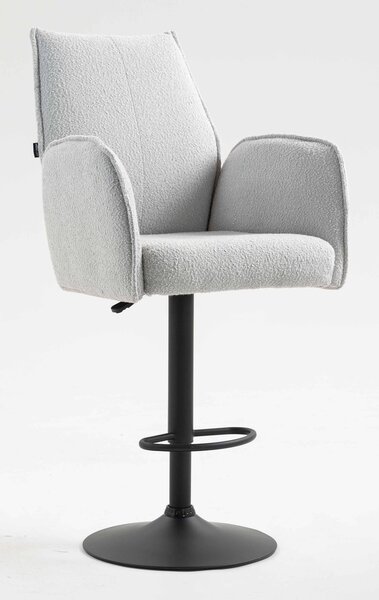 HR280W Szürke modern boucle szék fekete lábbal