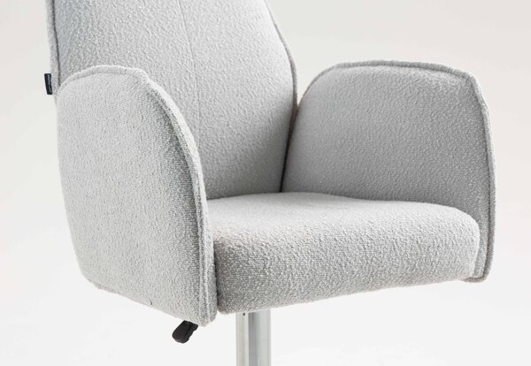 HR280W Szürke modern boucle szék krómozott lábbal