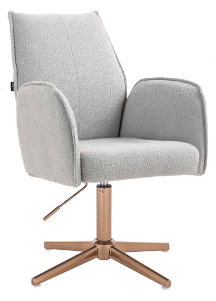 HR280CROSS Szürke modern boucle szék arany lábbal