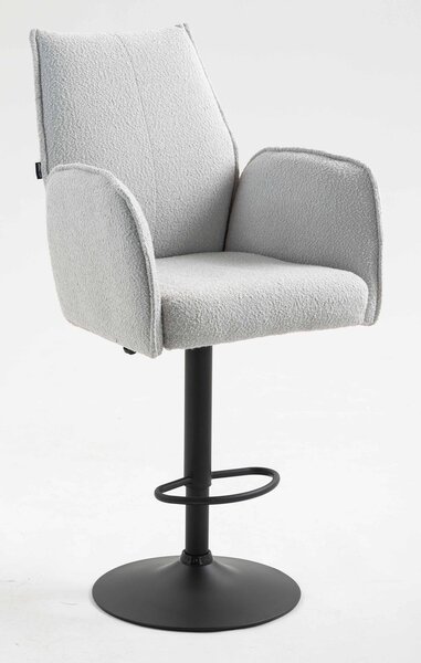 HR280W Szürke modern boucle szék fekete lábbal