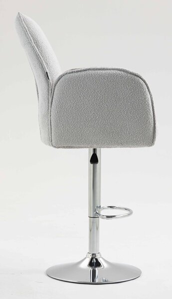 HR280W Szürke modern boucle szék krómozott lábbal