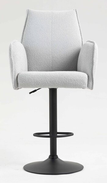 HR280W Szürke modern boucle szék fekete lábbal