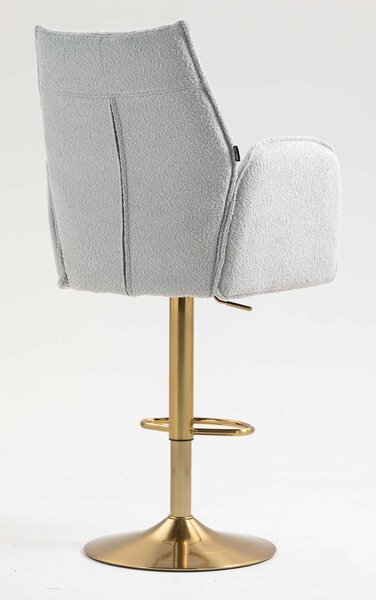 HR280W Szürke modern boucle szék arany lábbal