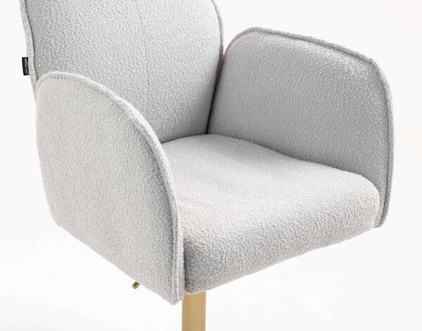 HR280N Szürke modern boucle szék arany lábbal