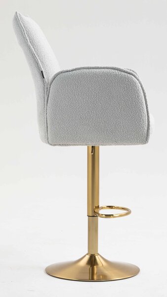 HR280W Szürke modern boucle szék arany lábbal