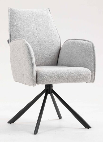 HR280 CSILLAGLÁB Szürke modern boucle szék fekete lábbal