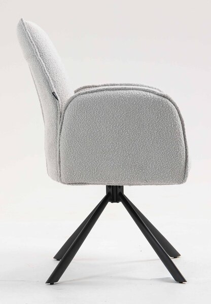 HR280 CSILLAGLÁB Szürke modern boucle szék fekete lábbal