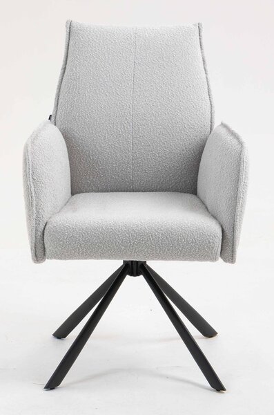 HR280 CSILLAGLÁB Szürke modern boucle szék fekete lábbal