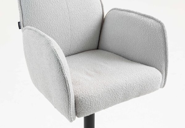 HR280KW Szürke modern boucle szék fekete lábbal