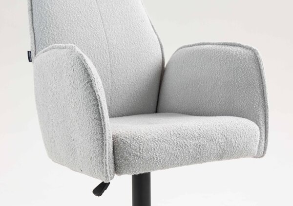 HR280KW Szürke modern boucle szék fekete lábbal