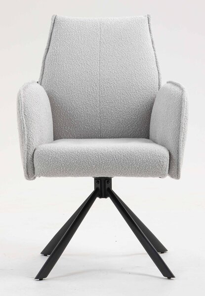 HR280 CSILLAGLÁB Szürke modern boucle szék fekete lábbal