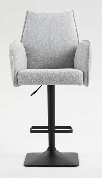 HR280KW Szürke modern boucle szék fekete lábbal