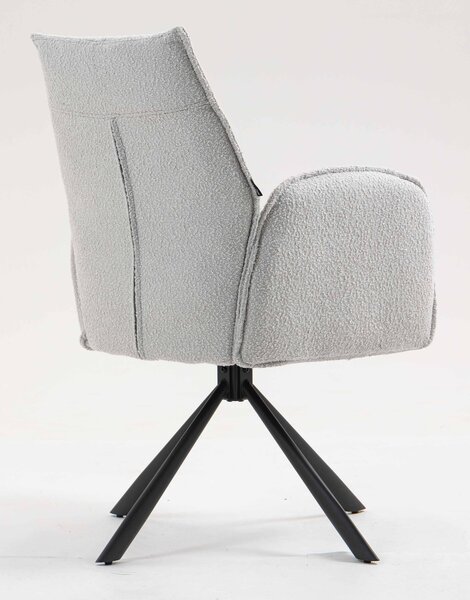 HR280 CSILLAGLÁB Szürke modern boucle szék fekete lábbal