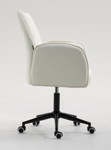 HR280K Krémszínű modern boucle szék fekete lábbal