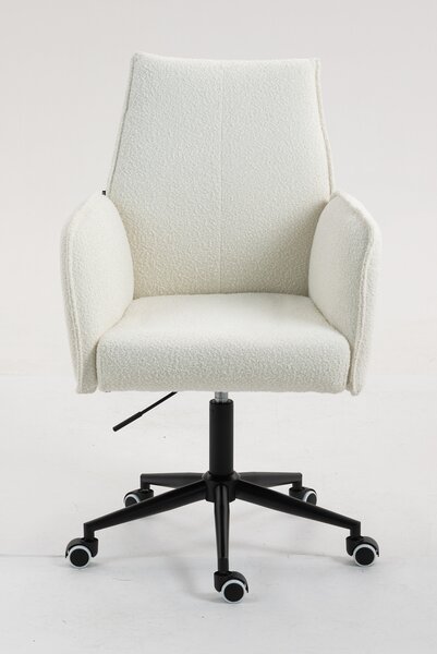 HR280K Krémszínű modern boucle szék fekete lábbal
