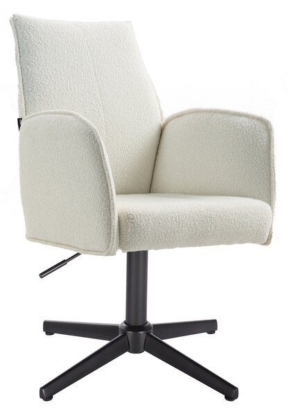 HR280CROSS Krémszínű modern boucle szék fekete lábbal