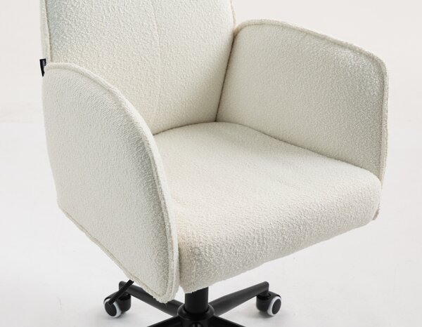 HR280K Krémszínű modern boucle szék fekete lábbal