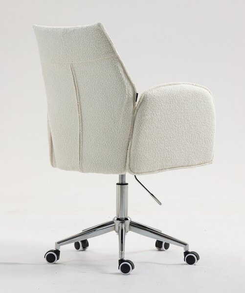 HR280K Krémszínű modern boucle szék krómozott lábbal