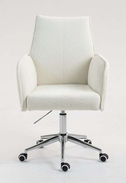 HR280K Krémszínű modern boucle szék krómozott lábbal