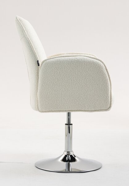 HR280N Krémszínű modern boucle szék krómozott lábbal