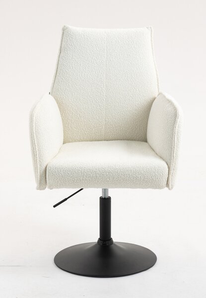 HR280N Krémszínű modern boucle szék fekete lábbal