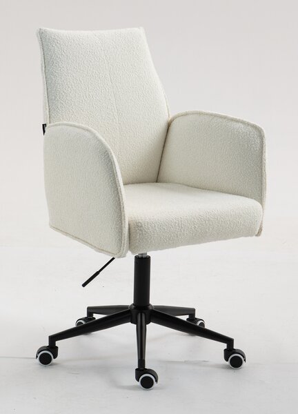 HR280K Krémszínű modern boucle szék fekete lábbal