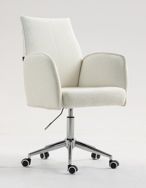 HR280K Krémszínű modern boucle szék krómozott lábbal