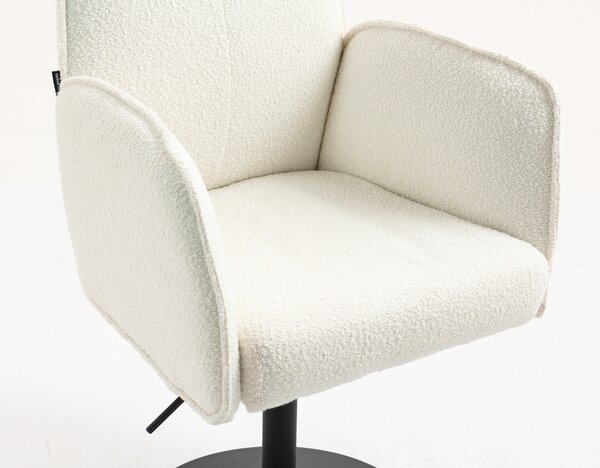 HR280N Krémszínű modern boucle szék fekete lábbal