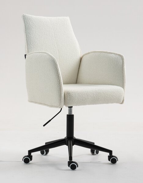 HR280K Krémszínű modern boucle szék fekete lábbal