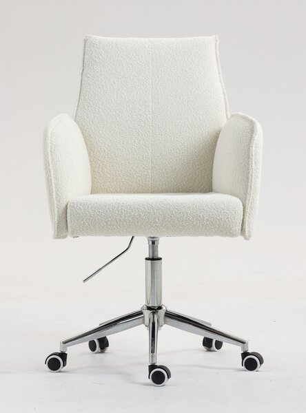 HR280K Krémszínű modern boucle szék krómozott lábbal