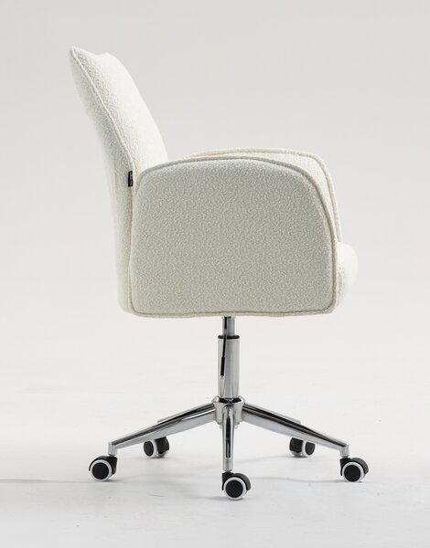 HR280K Krémszínű modern boucle szék krómozott lábbal