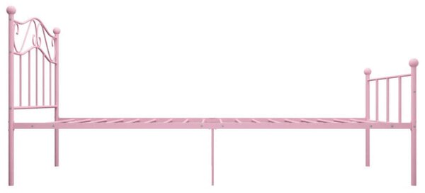 Fém Ágykeret - Rózsaszín - 90x200 cm