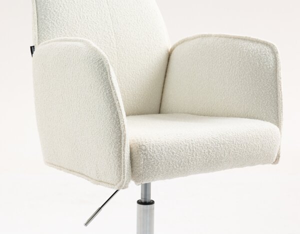 HR280N Krémszínű modern boucle szék krómozott lábbal